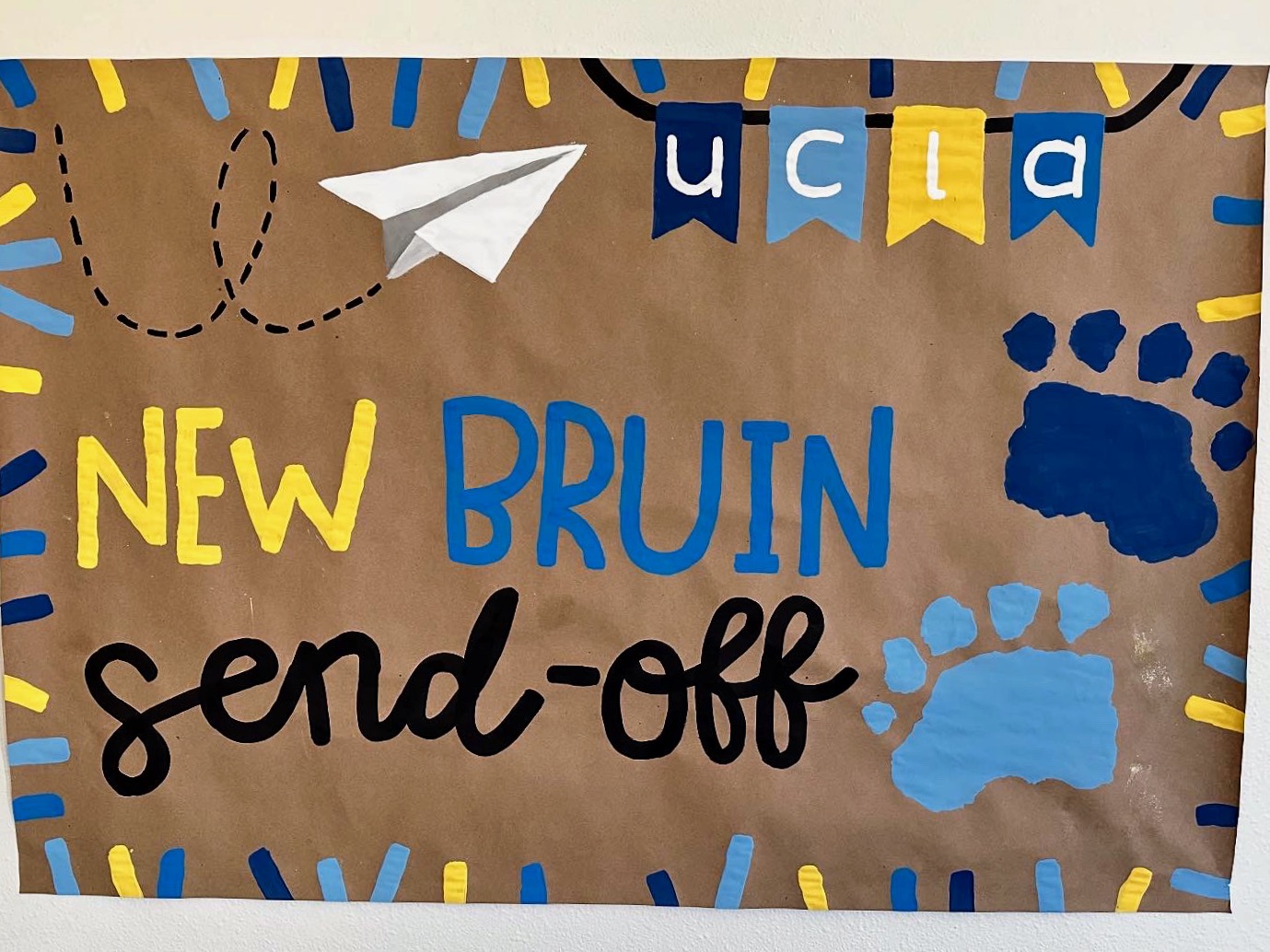 Bruin banner artwork featuring bear mascot design